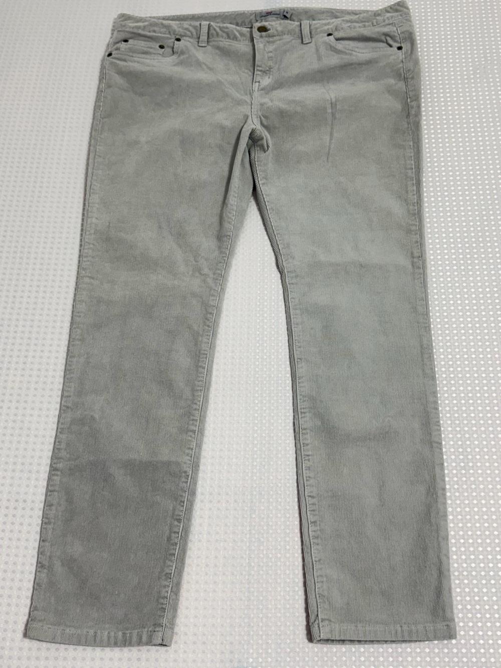 Vineyard Vines Women’s 5-Pocket Cord Pants Gray Corduroy Cotton Stretch 16 NWT